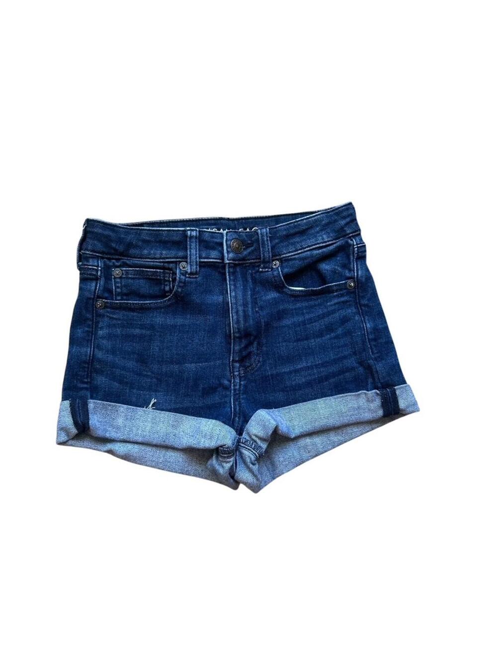 American Eagle Next Level Stretch Denim Cuffed Shorts Size 2 Festival Resort